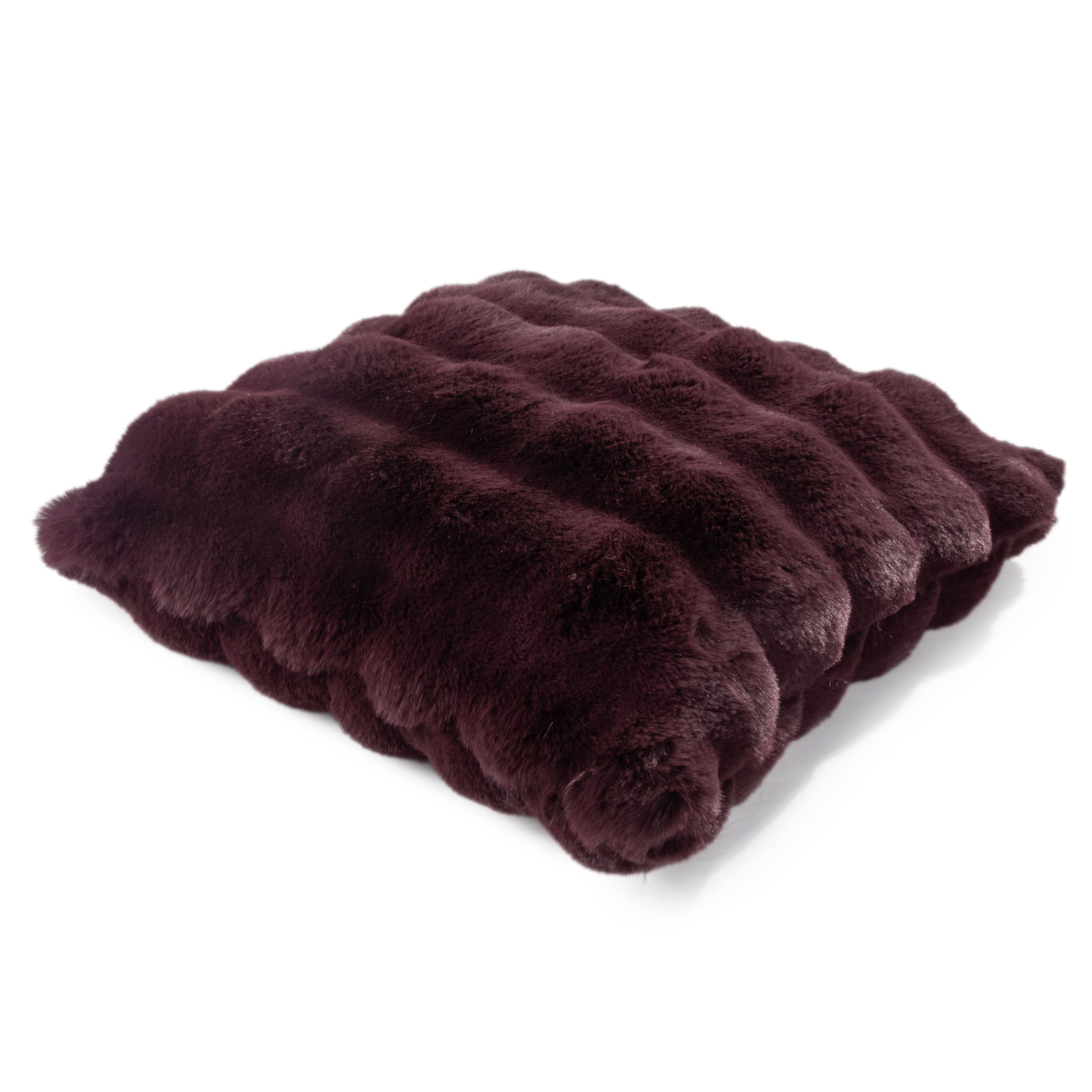 Malini Soft Bubble Cushion In Faux Rabbit Aub Square Cushion 50x50